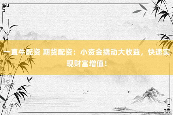 一直牛配资 期货配资：小资金撬动大收益，快速实现财富增值！